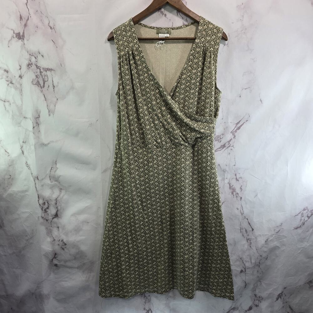 The Territory Ahead Dress Womens Medium 10 Midi Knit Stretch Tank Tan Brown